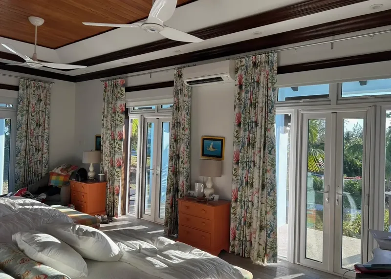 Bedroom curtain rod and drape installation by Picture Perfect HHI