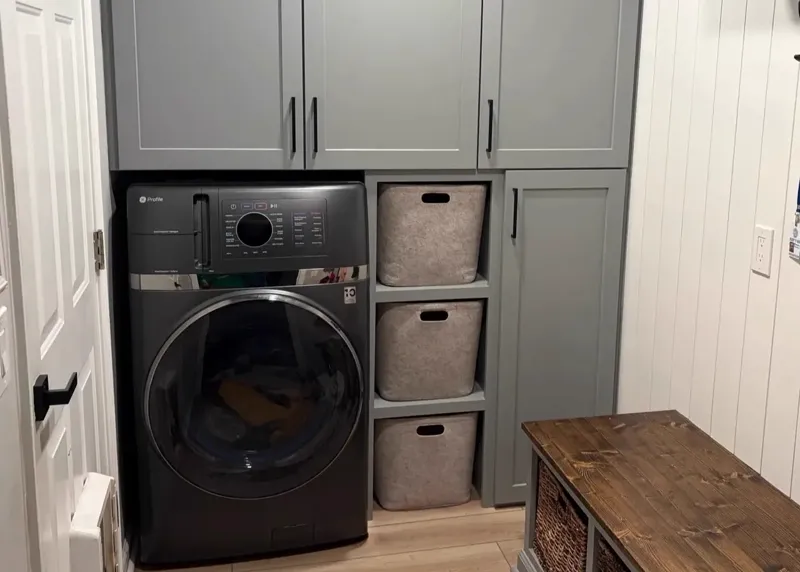 Custom laundry room cabinet installation by Picture Perfect HHI